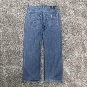 Y2K Baggy Fit Blue Jeans Vintage Streetwear Denim basic code 36x32 Straight Leg